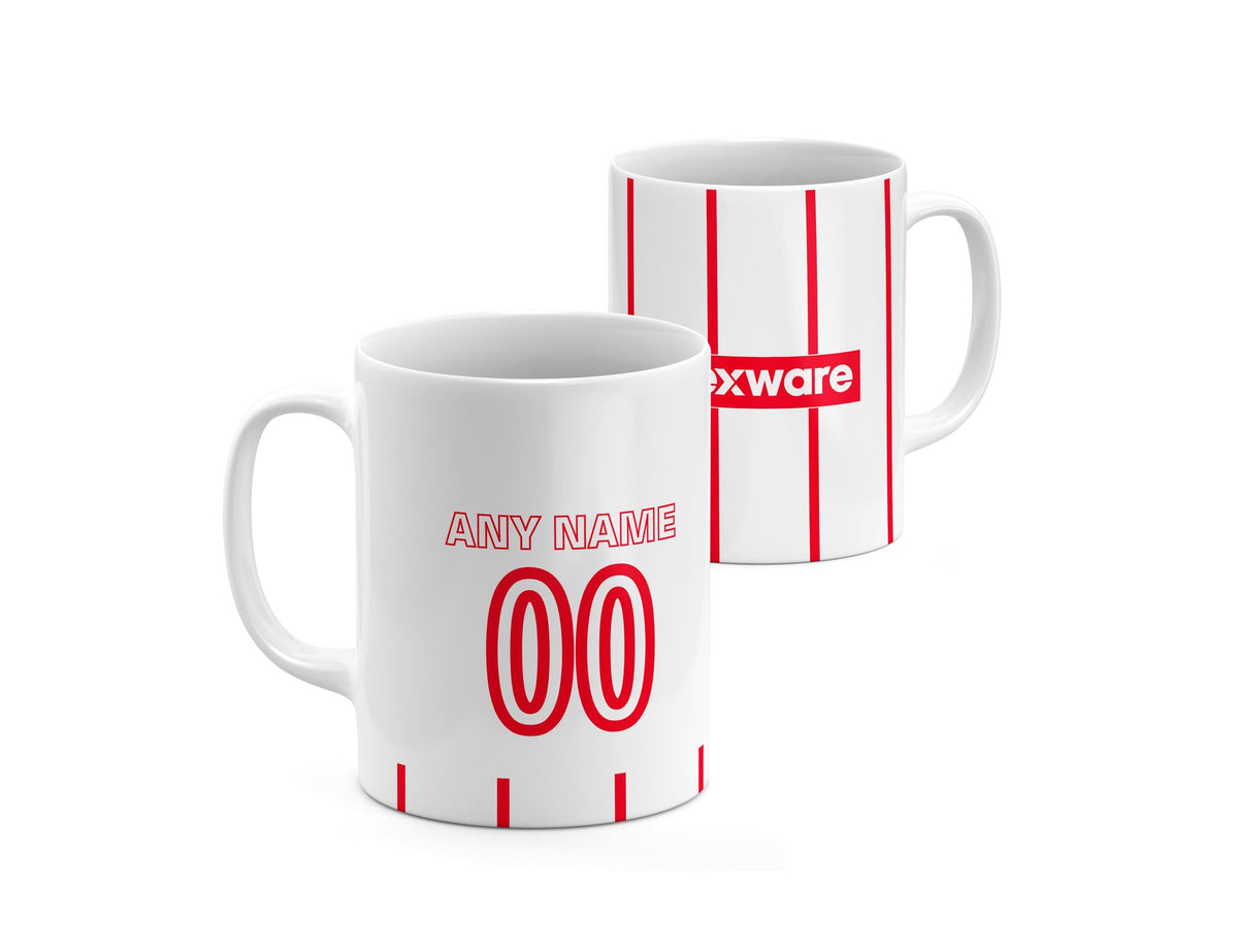 Mug with the Freiburg 2026-27 Away football shirt design by RIPA Football