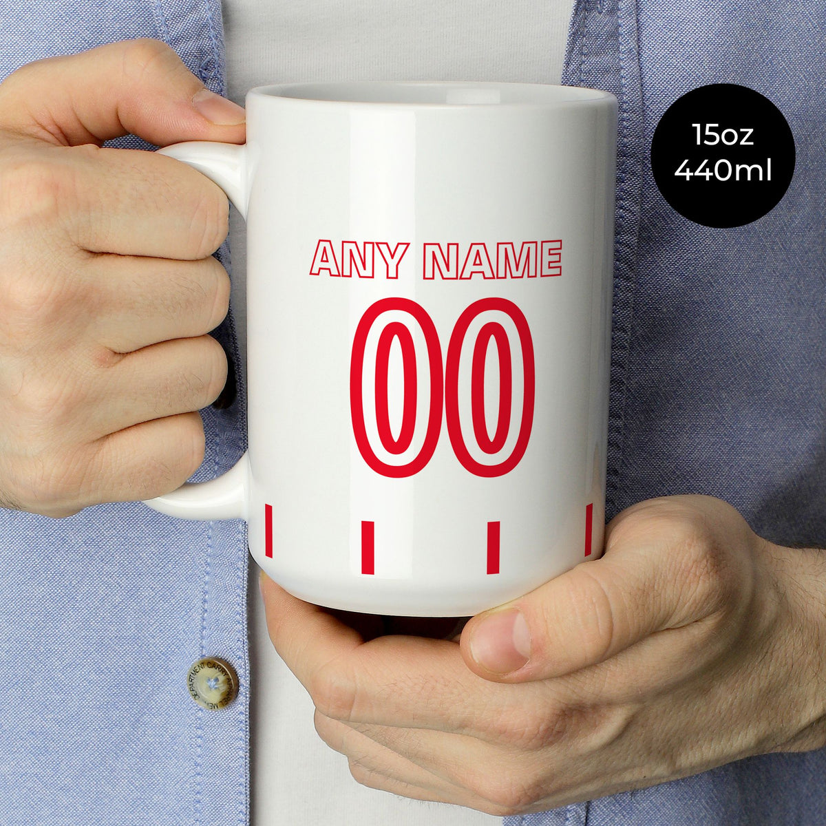 Mug with the Freiburg 2026-27 Away football shirt design by RIPA Football