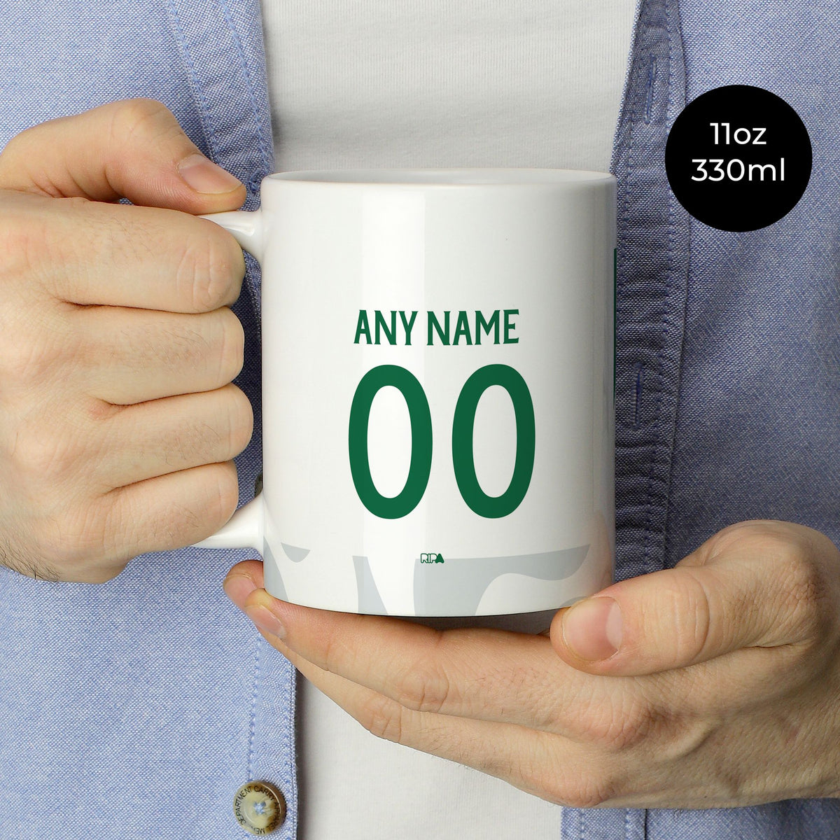 Mug with the Sporting 2025-26 Fourth football shirt design by RIPA Football