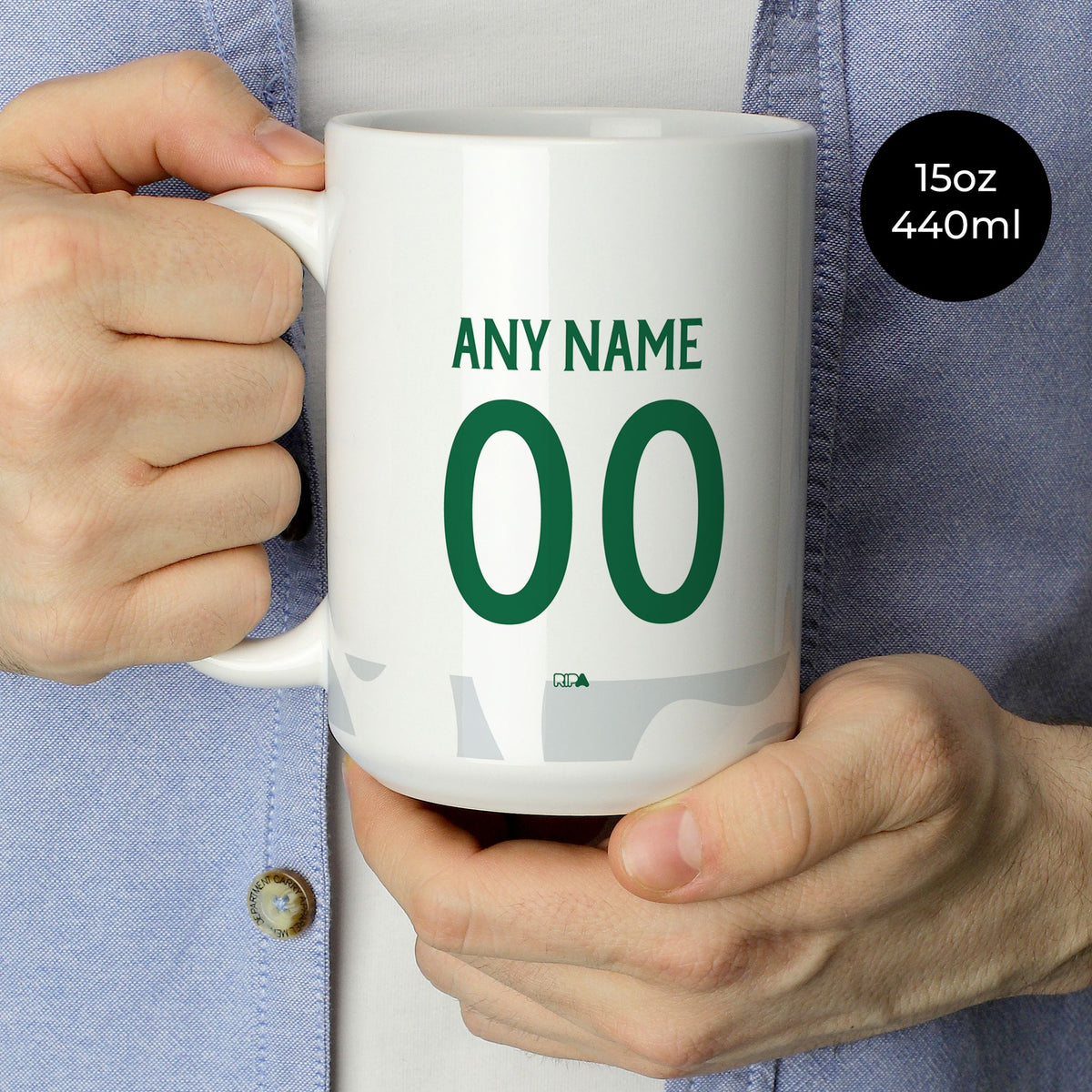Mug with the Sporting 2025-26 Fourth football shirt design by RIPA Football
