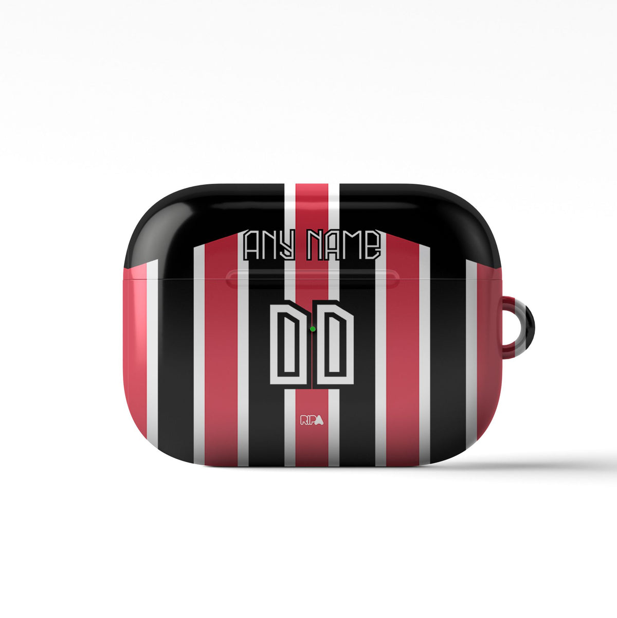 AirPods case with the São Paulo 2023-24 Away football shirt design by RIPA Football
