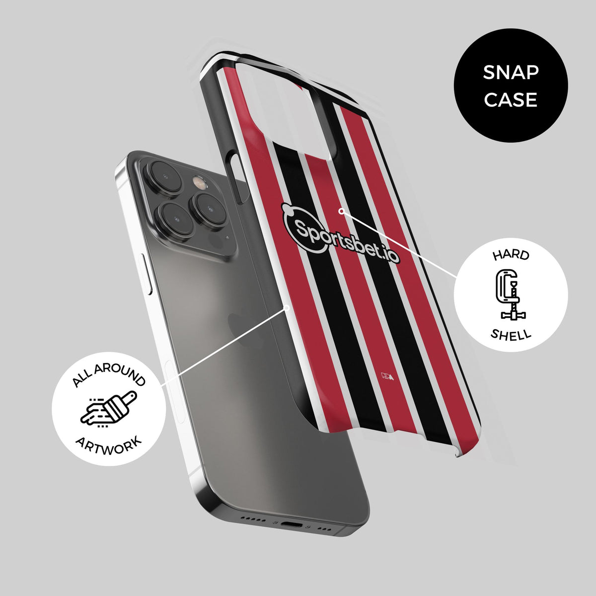Phone case with the São Paulo 2023-24 Away football shirt design by RIPA Football