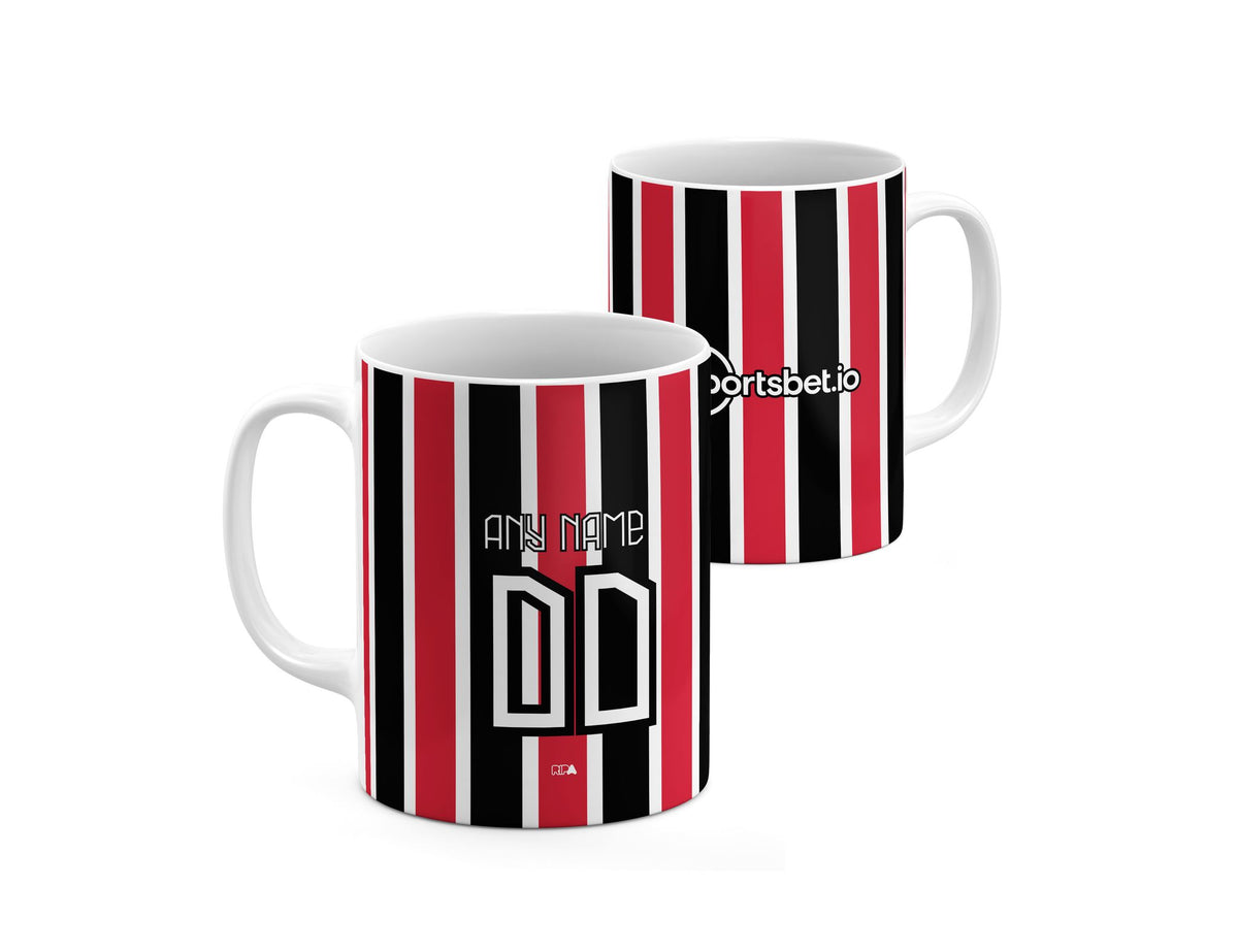 Mug with the São Paulo 2023-24 Away football shirt design by RIPA Football