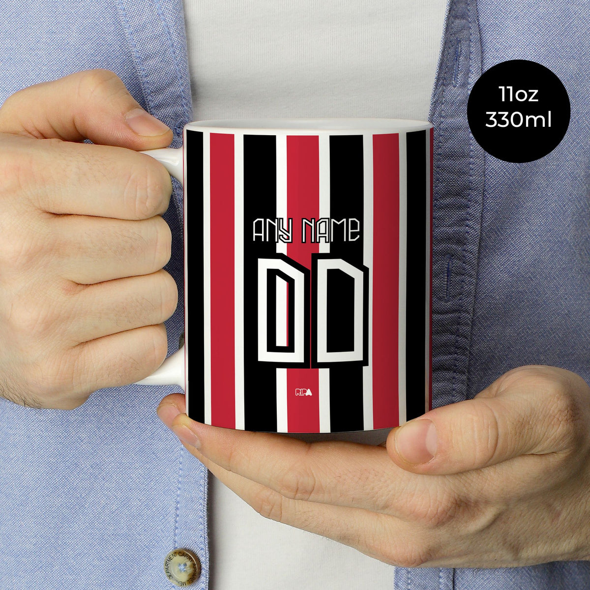 Mug with the São Paulo 2023-24 Away football shirt design by RIPA Football