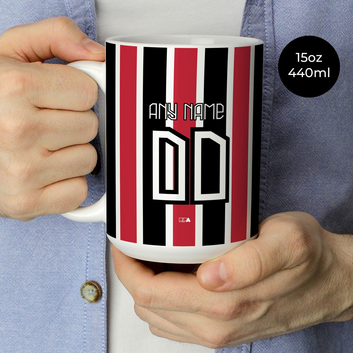 Mug with the São Paulo 2023-24 Away football shirt design by RIPA Football