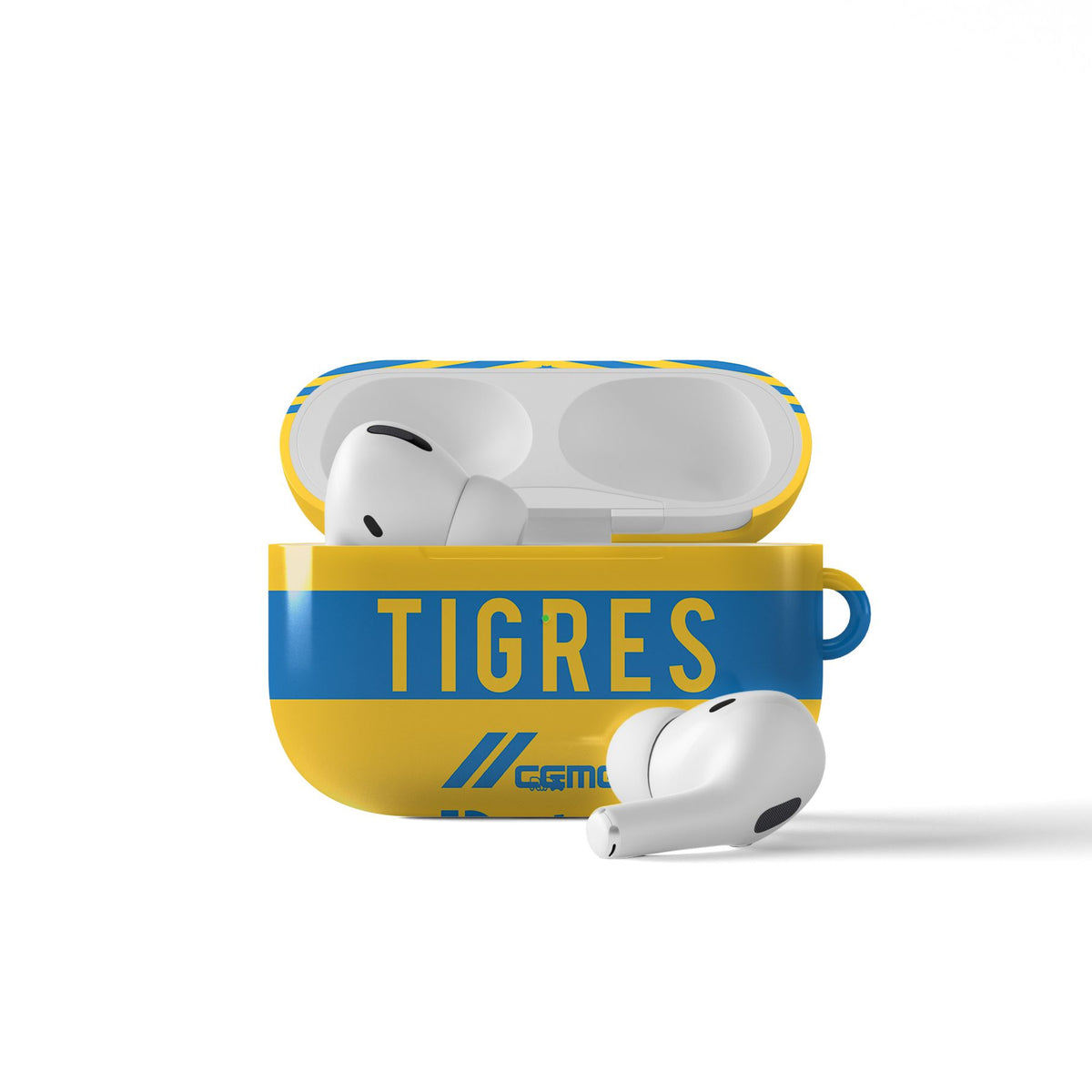 AirPods case with the Tigres 2022-23 Home football shirt design by RIPA Football