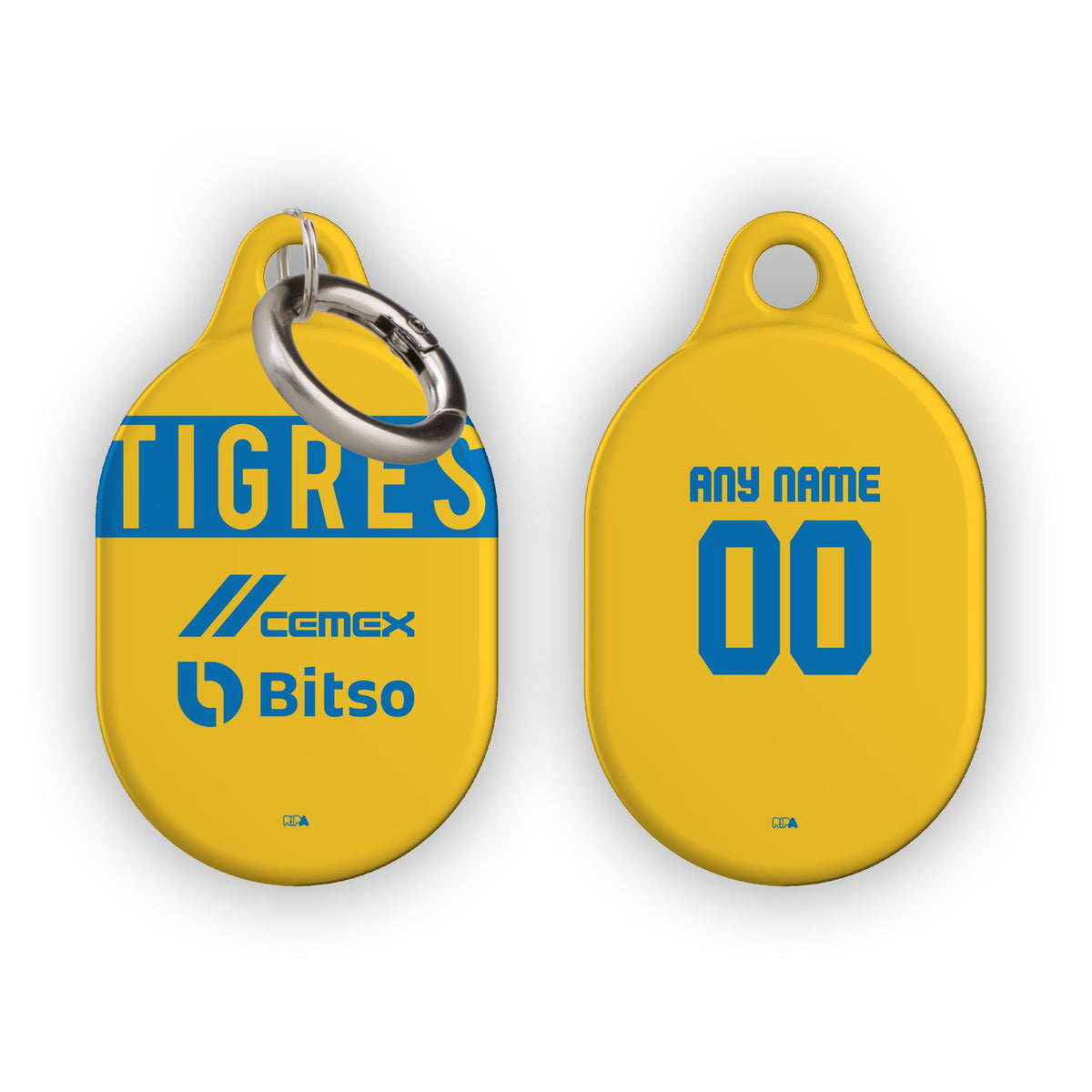 AirTag holder with the Tigres 2022-23 Home football shirt design by RIPA Football