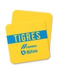 Coaster with the Tigres 2022-23 Home football shirt design by RIPA Football