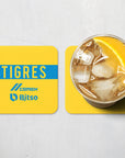 Coaster with the Tigres 2022-23 Home football shirt design by RIPA Football
