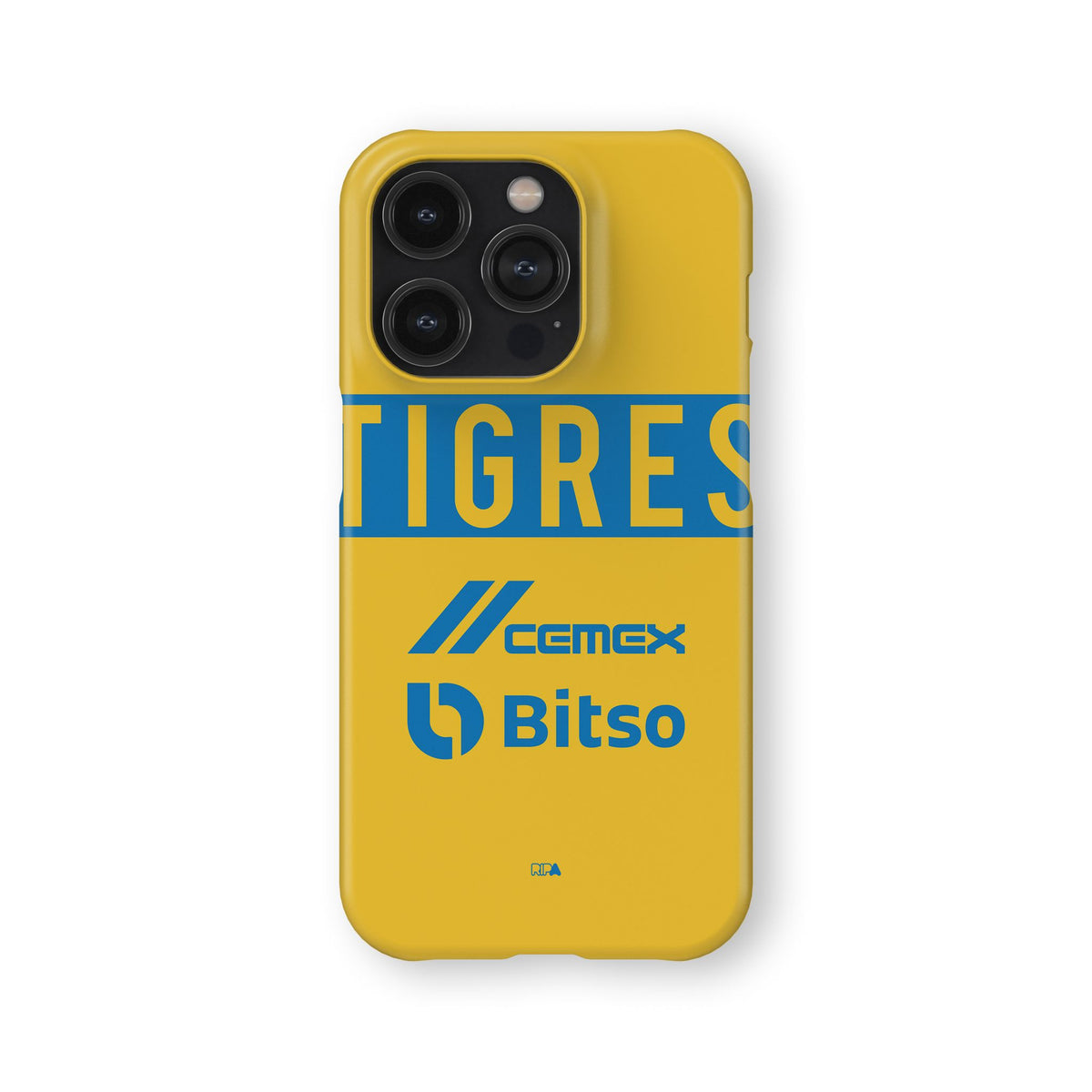 Phone case with the Tigres 2022-23 Home football shirt design by RIPA Football