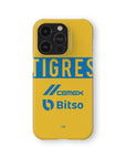 Phone case with the Tigres 2022-23 Home football shirt design by RIPA Football