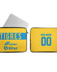Laptop sleeve with the Tigres 2022-23 Home football shirt design by RIPA Football