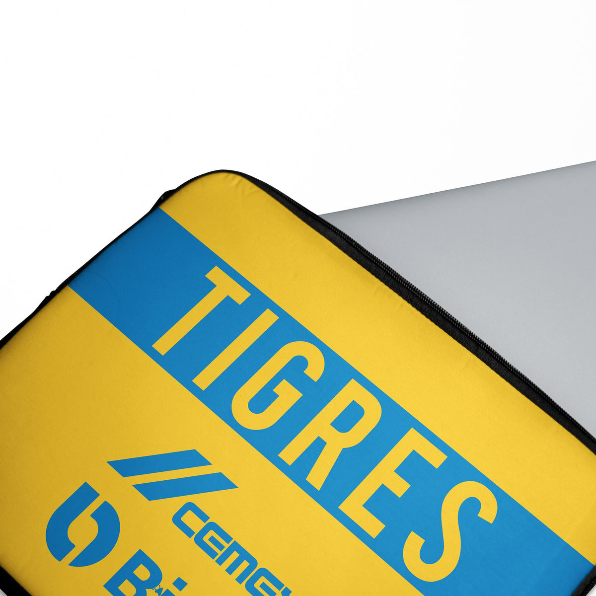 Laptop sleeve with the Tigres 2022-23 Home football shirt design by RIPA Football