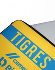 Laptop sleeve with the Tigres 2022-23 Home football shirt design by RIPA Football
