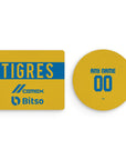 Mouse pad with the Tigres 2022-23 Home football shirt design by RIPA Football