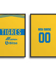 Print with the Tigres 2022-23 Home football shirt design by RIPA Football