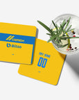 Coaster with the Tigres 2023-24 Home football shirt design by RIPA Football