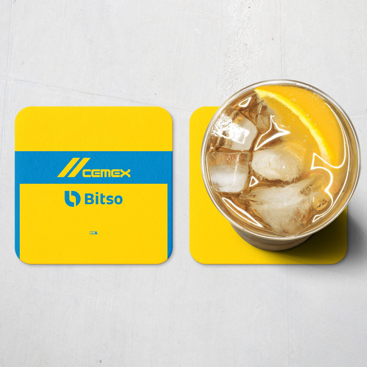 Coaster with the Tigres 2023-24 Home football shirt design by RIPA Football