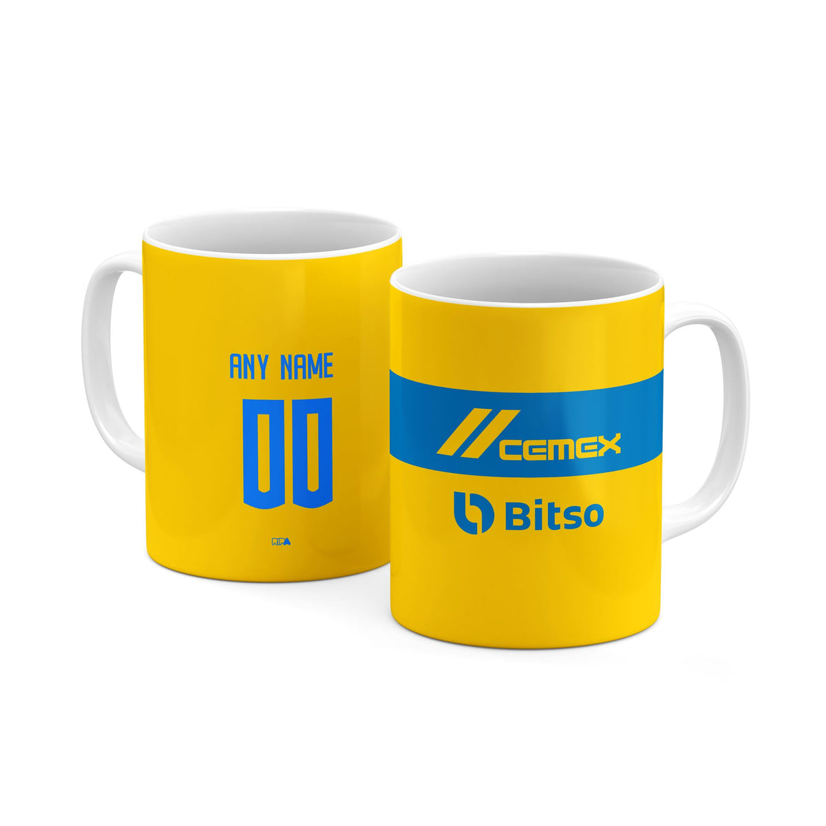 Mug with the Tigres 2023-24 Home football shirt design by RIPA Football