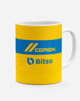 Mug with the Tigres 2023-24 Home football shirt design by RIPA Football