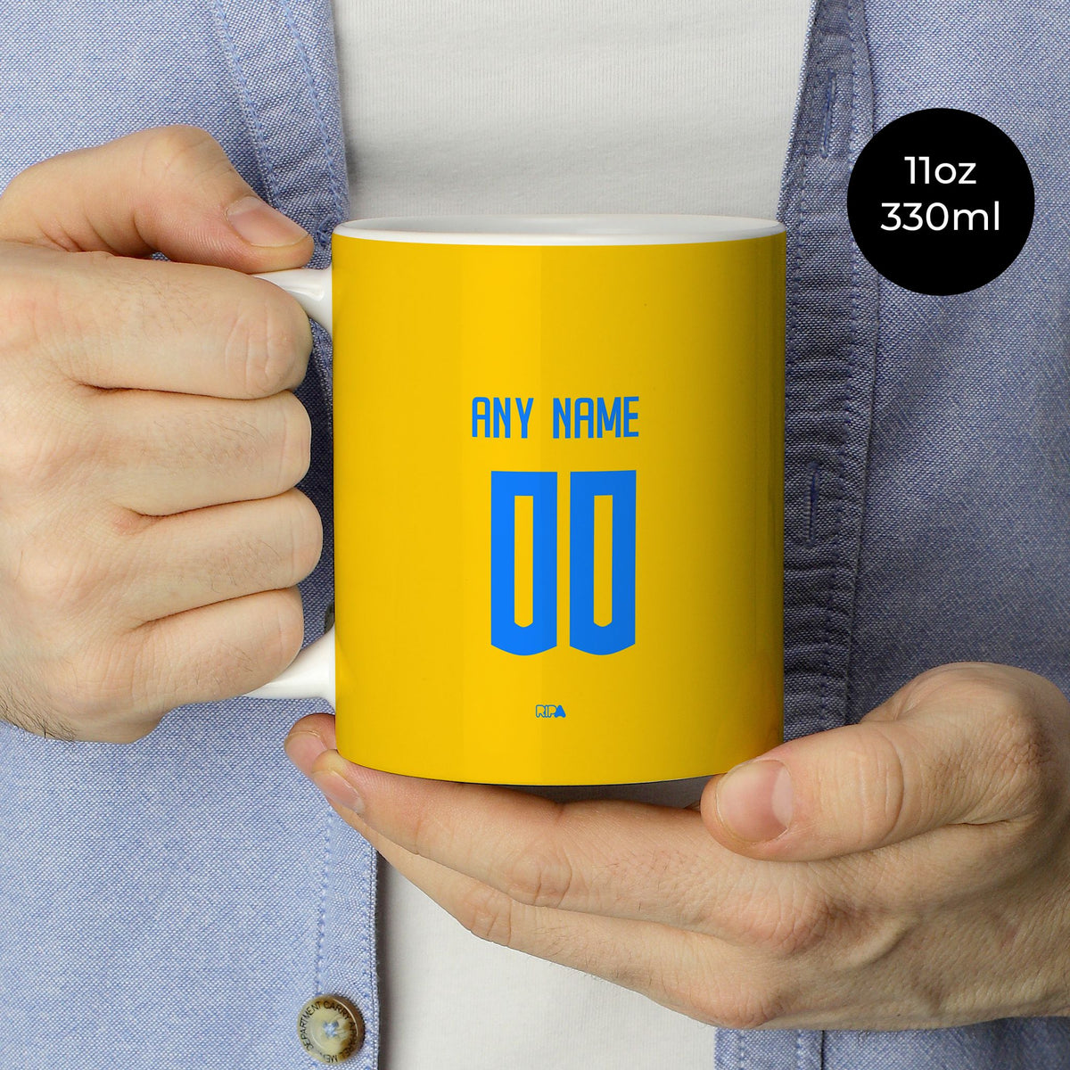 Mug with the Tigres 2023-24 Home football shirt design by RIPA Football