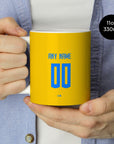 Mug with the Tigres 2023-24 Home football shirt design by RIPA Football