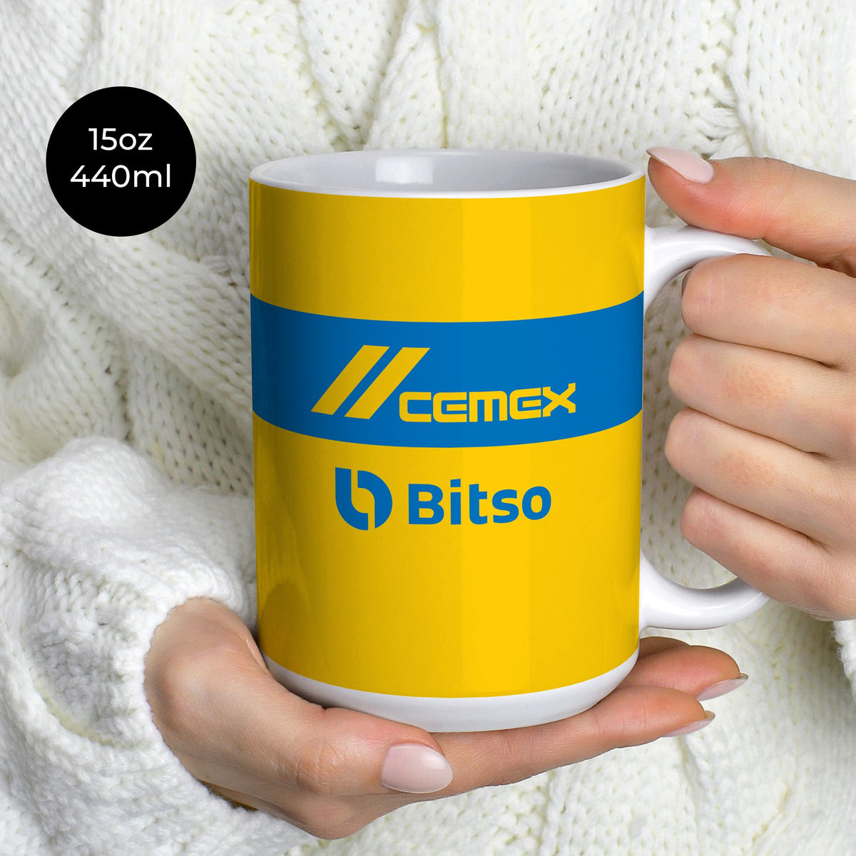 Mug with the Tigres 2023-24 Home football shirt design by RIPA Football