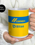Mug with the Tigres 2023-24 Home football shirt design by RIPA Football
