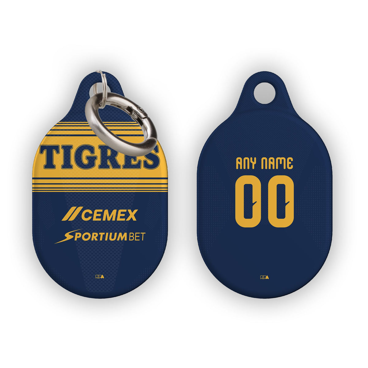 AirTag holder with the Tigres 2026-27 Away football shirt design by RIPA Football