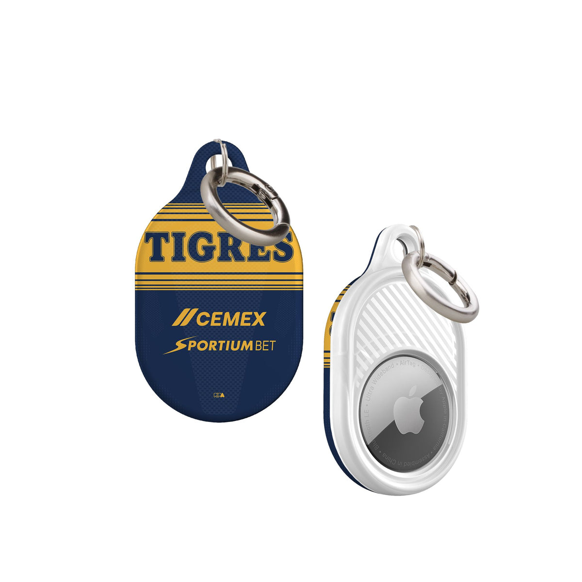 AirTag holder with the Tigres 2026-27 Away football shirt design by RIPA Football