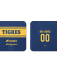 Coaster with the Tigres 2026-27 Away football shirt design by RIPA Football