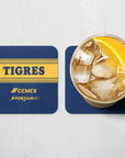Coaster with the Tigres 2026-27 Away football shirt design by RIPA Football
