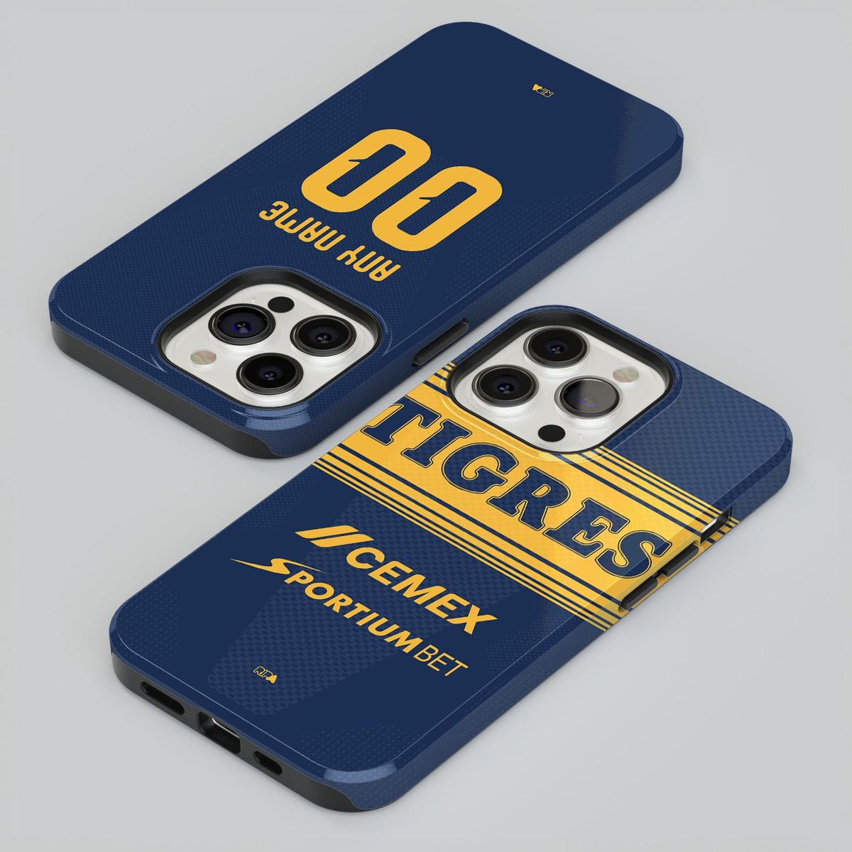 Phone case with the Tigres 2026-27 Away football shirt design by RIPA Football
