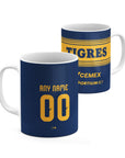 Mug with the Tigres 2026-27 Away football shirt design by RIPA Football