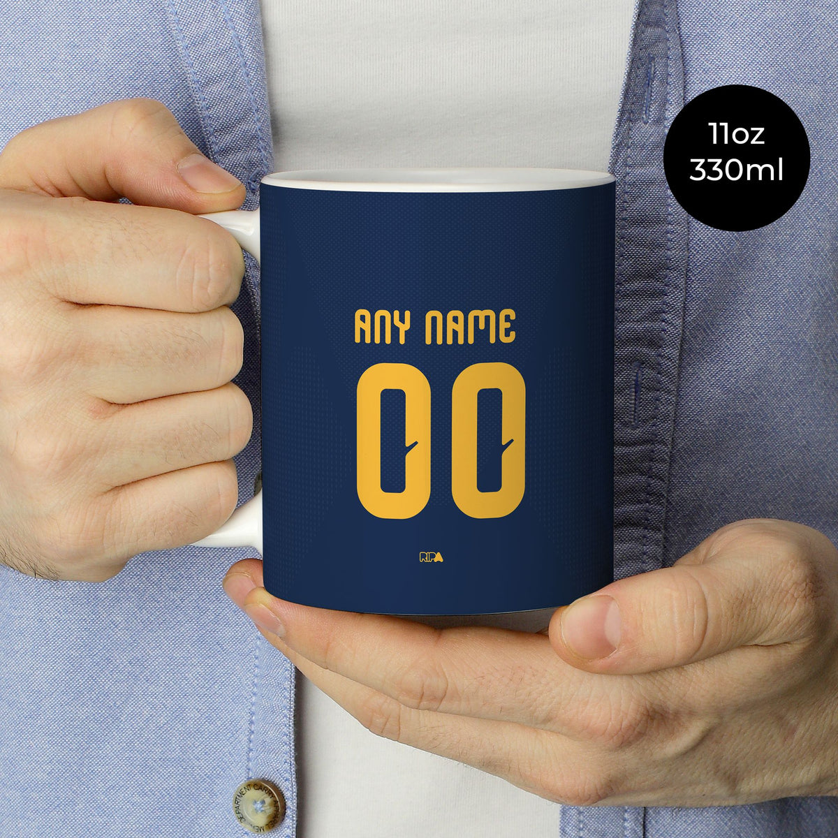 Mug with the Tigres 2026-27 Away football shirt design by RIPA Football