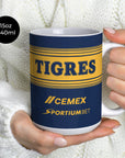 Mug with the Tigres 2026-27 Away football shirt design by RIPA Football
