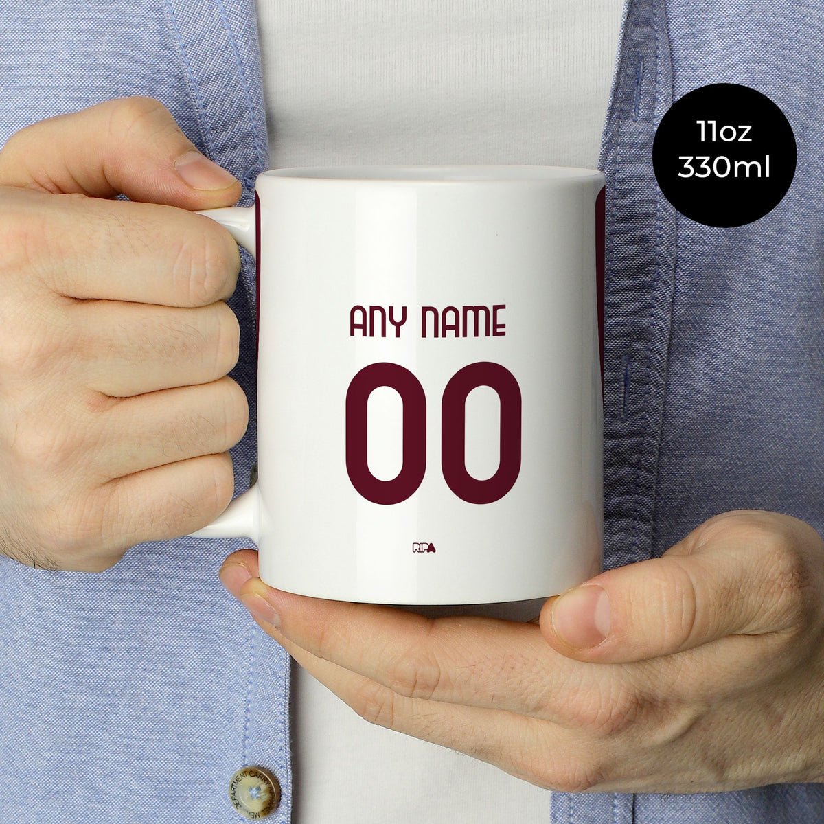 Mug with the Torino 2026-27 Away football shirt design by RIPA Football