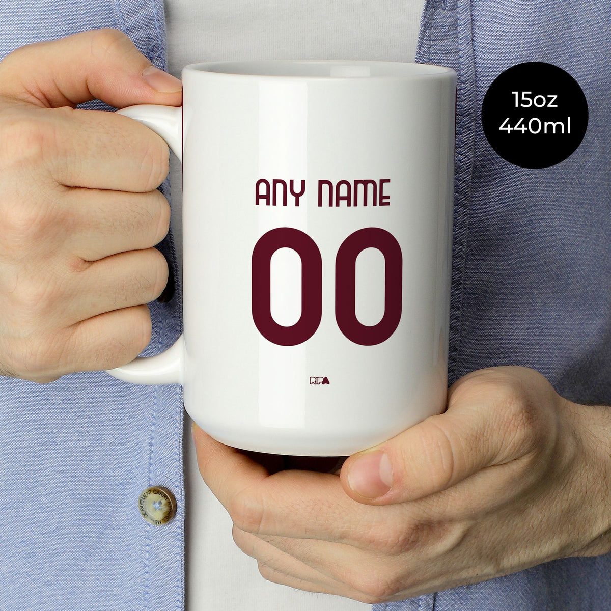 Mug with the Torino 2026-27 Away football shirt design by RIPA Football