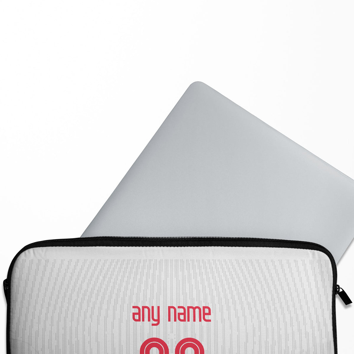 Laptop sleeve with the Tottenham Hotspur 2024-25 Home football shirt design by RIPA Football
