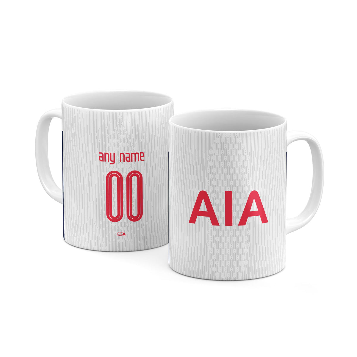 Mug with the Tottenham Hotspur 2024-25 Home football shirt design by RIPA Football