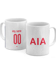 Mug with the Tottenham Hotspur 2024-25 Home football shirt design by RIPA Football
