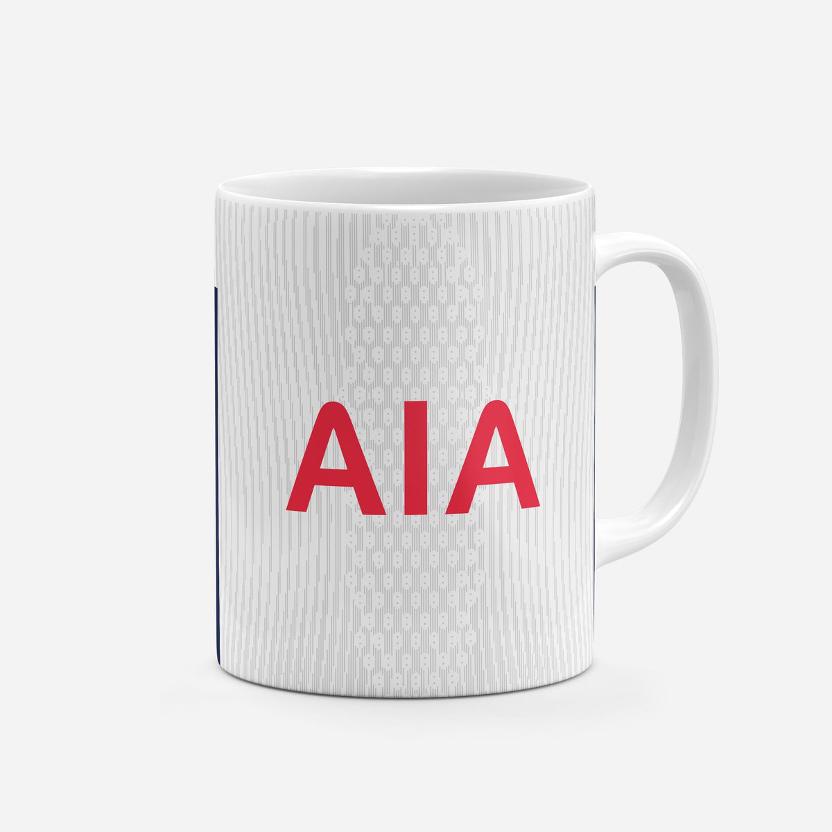 Mug with the Tottenham Hotspur 2024-25 Home football shirt design by RIPA Football