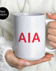 Mug with the Tottenham Hotspur 2024-25 Home football shirt design by RIPA Football