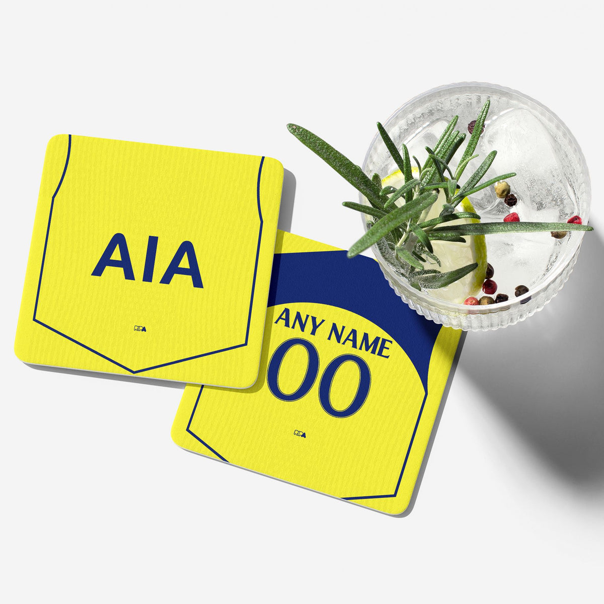 Coaster with the Tottenham Hotspur 2025-26 Third football shirt design by RIPA Football