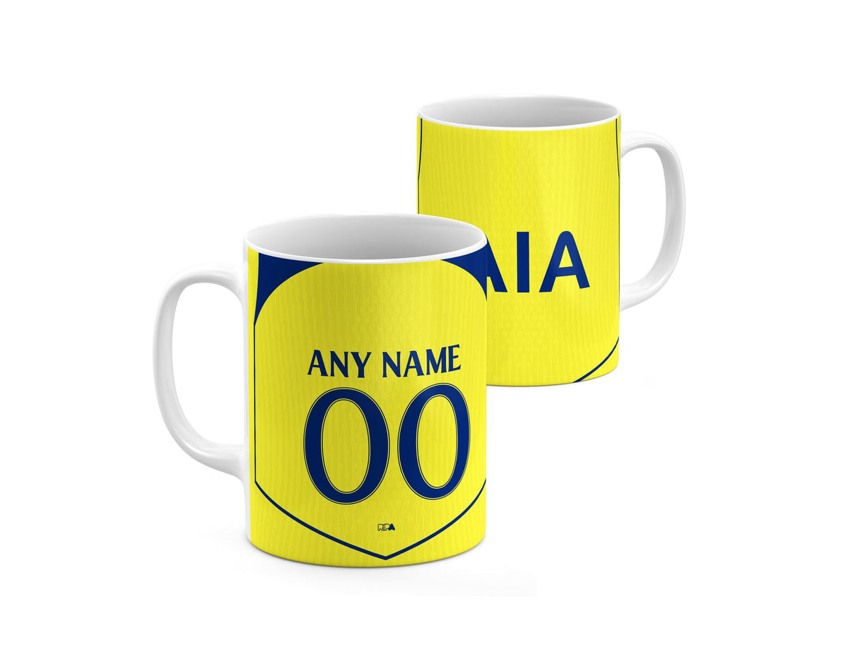 Mug with the Tottenham Hotspur 2025-26 Third football shirt design by RIPA Football