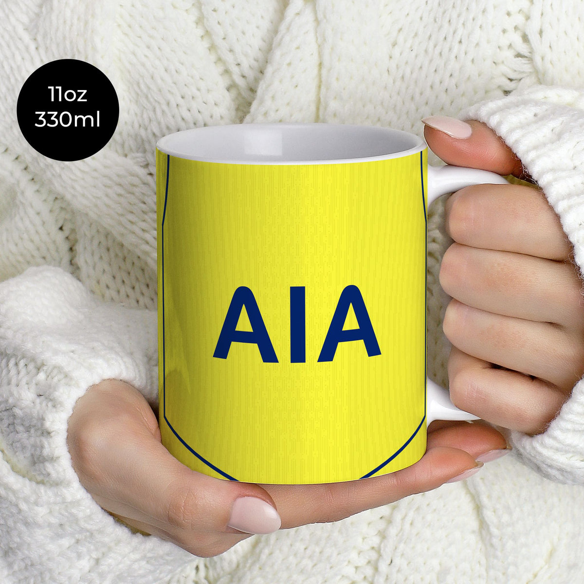 Mug with the Tottenham Hotspur 2025-26 Third football shirt design by RIPA Football