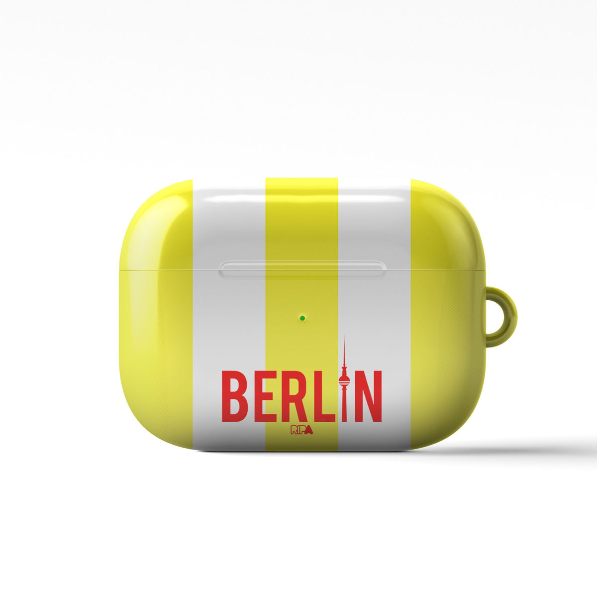 AirPods case with the Union Berlin 2024-25 Alternate football shirt design by RIPA Football