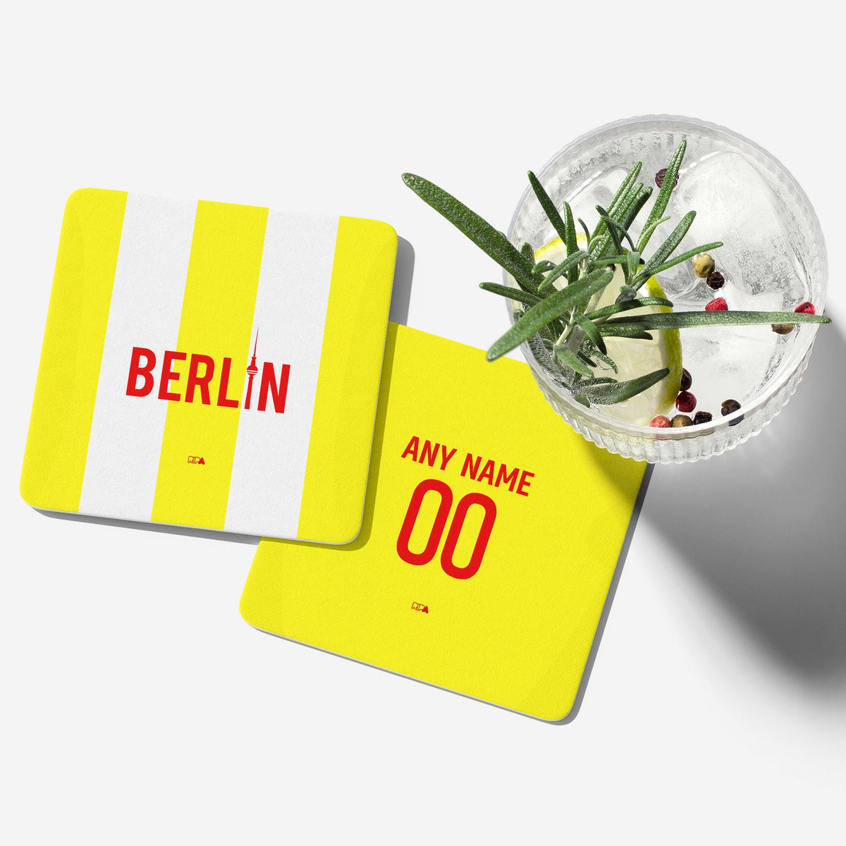 Coaster with the Union Berlin 2024-25 Alternate football shirt design by RIPA Football
