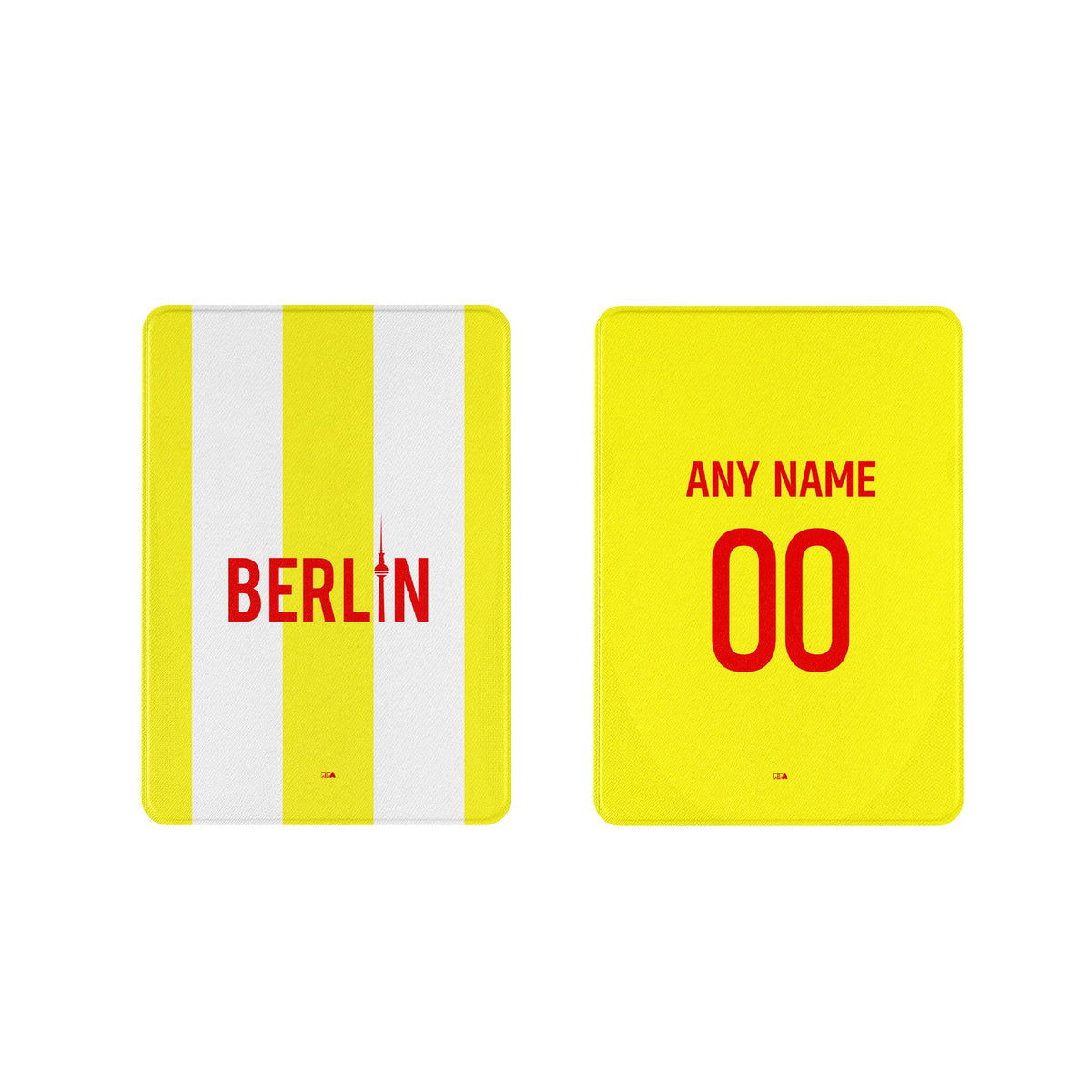 iPad case with the Union Berlin 2024-25 Alternate football shirt design by RIPA Football