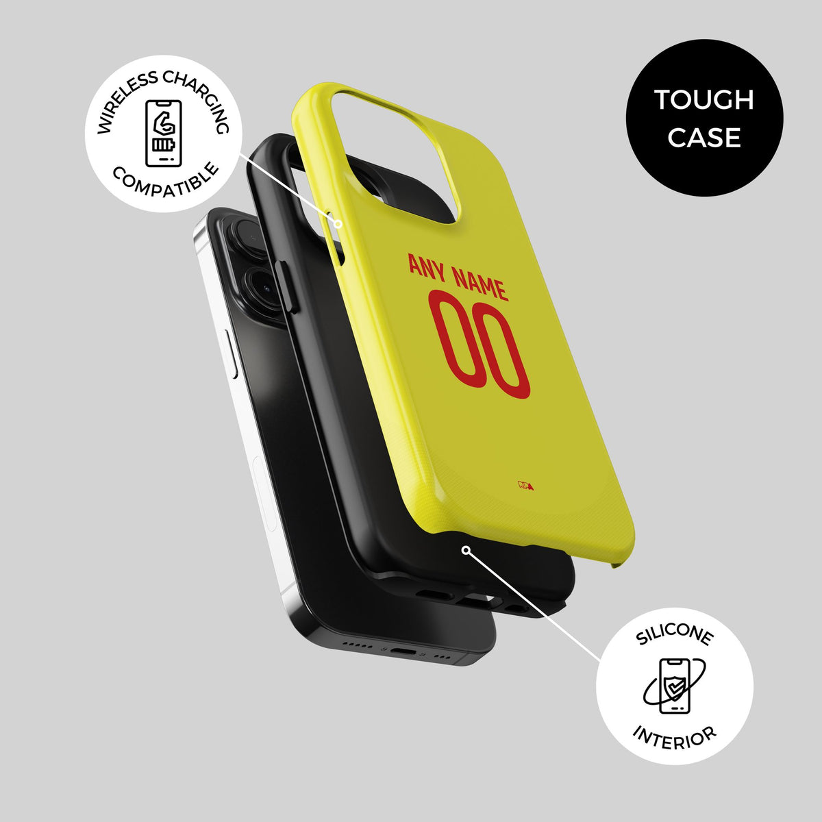 Phone case with the Union Berlin 2024-25 Alternate football shirt design by RIPA Football